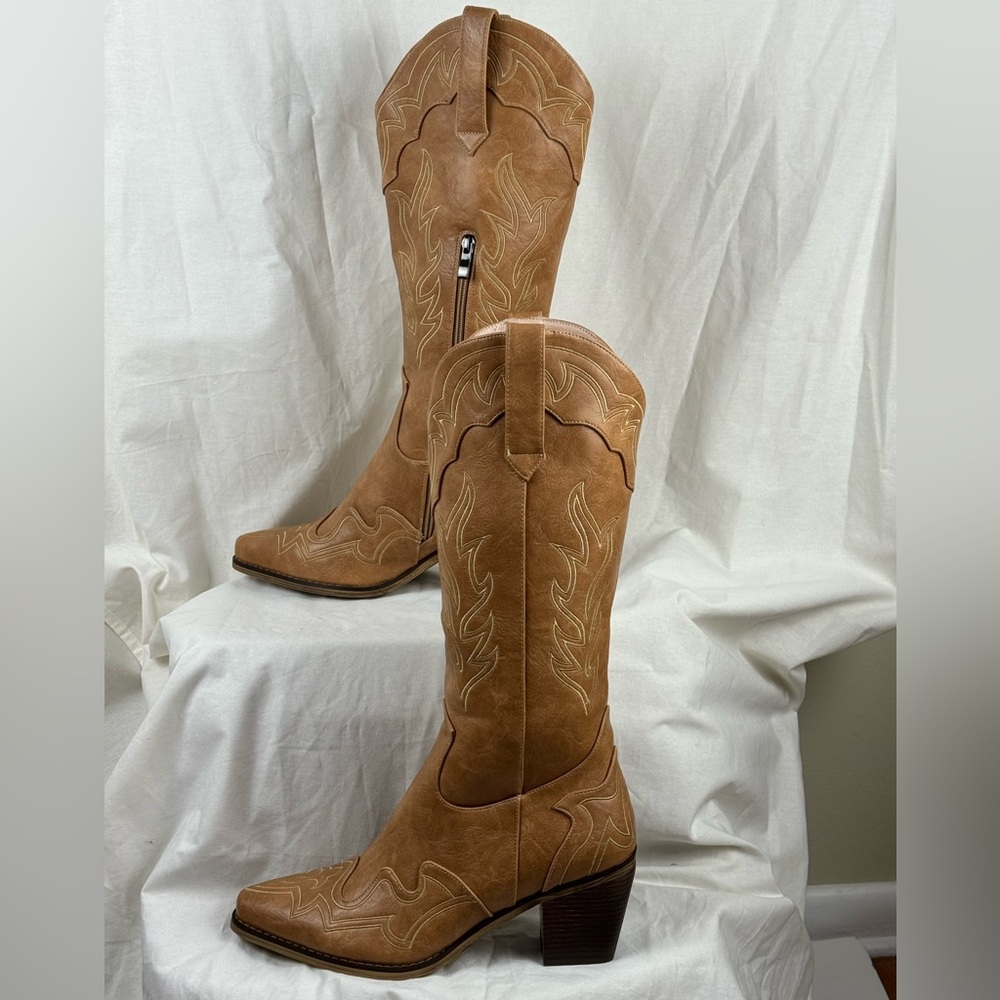 New Cowgirl Boots Tan  size 10 - Picture 7 of 15